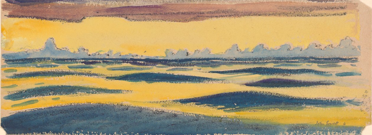 John_Everett_-_Seascape_dark_blue_and_yellow_and_brown_cloud_late_19th_century_-_mid_20th_centu_-_(MeisterDrucke-1501535)